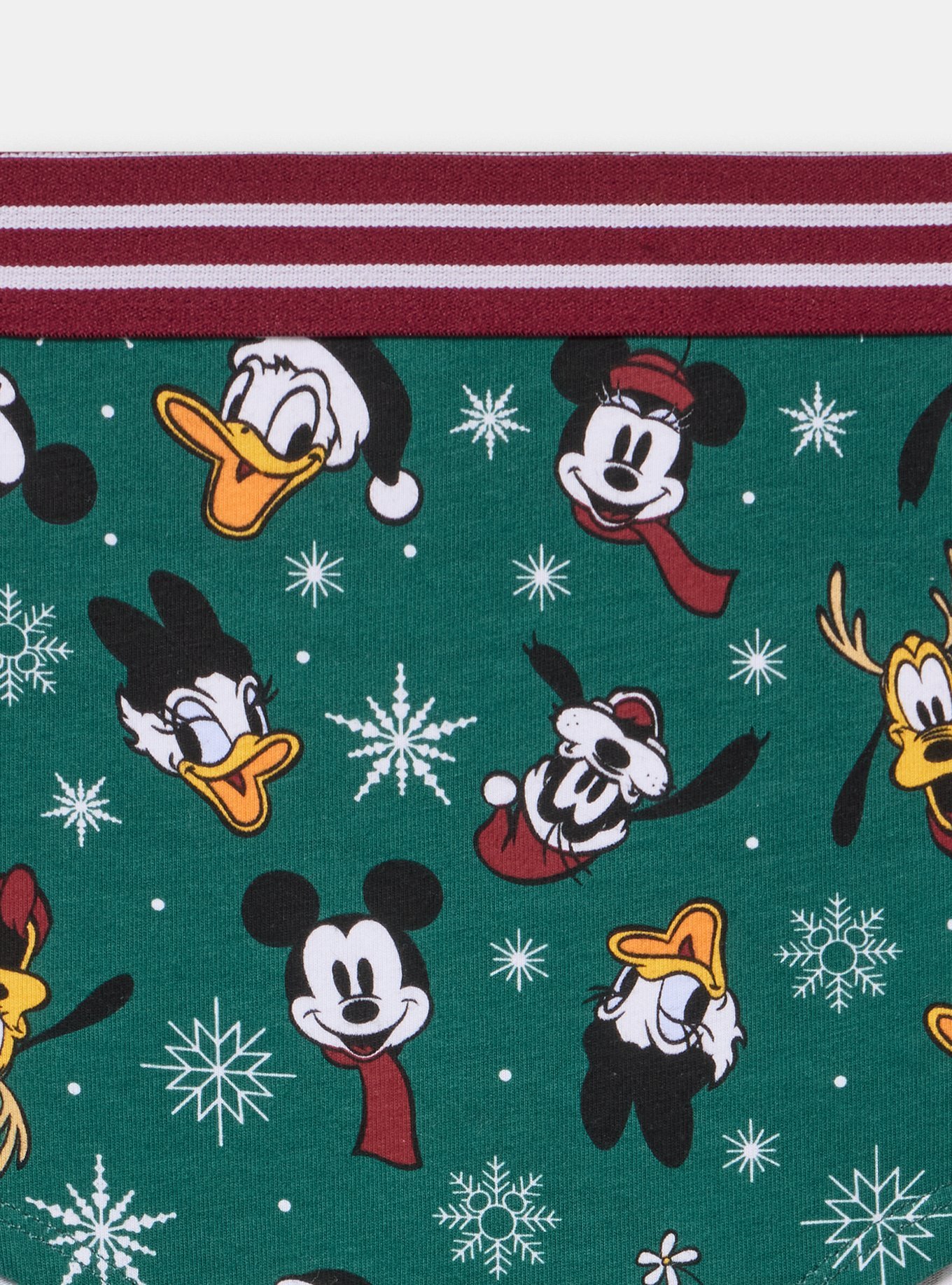 Plus Size Mickey & Friends Christmas Mid-Rise Cotton Boyshort Panty, MULTI, alternate