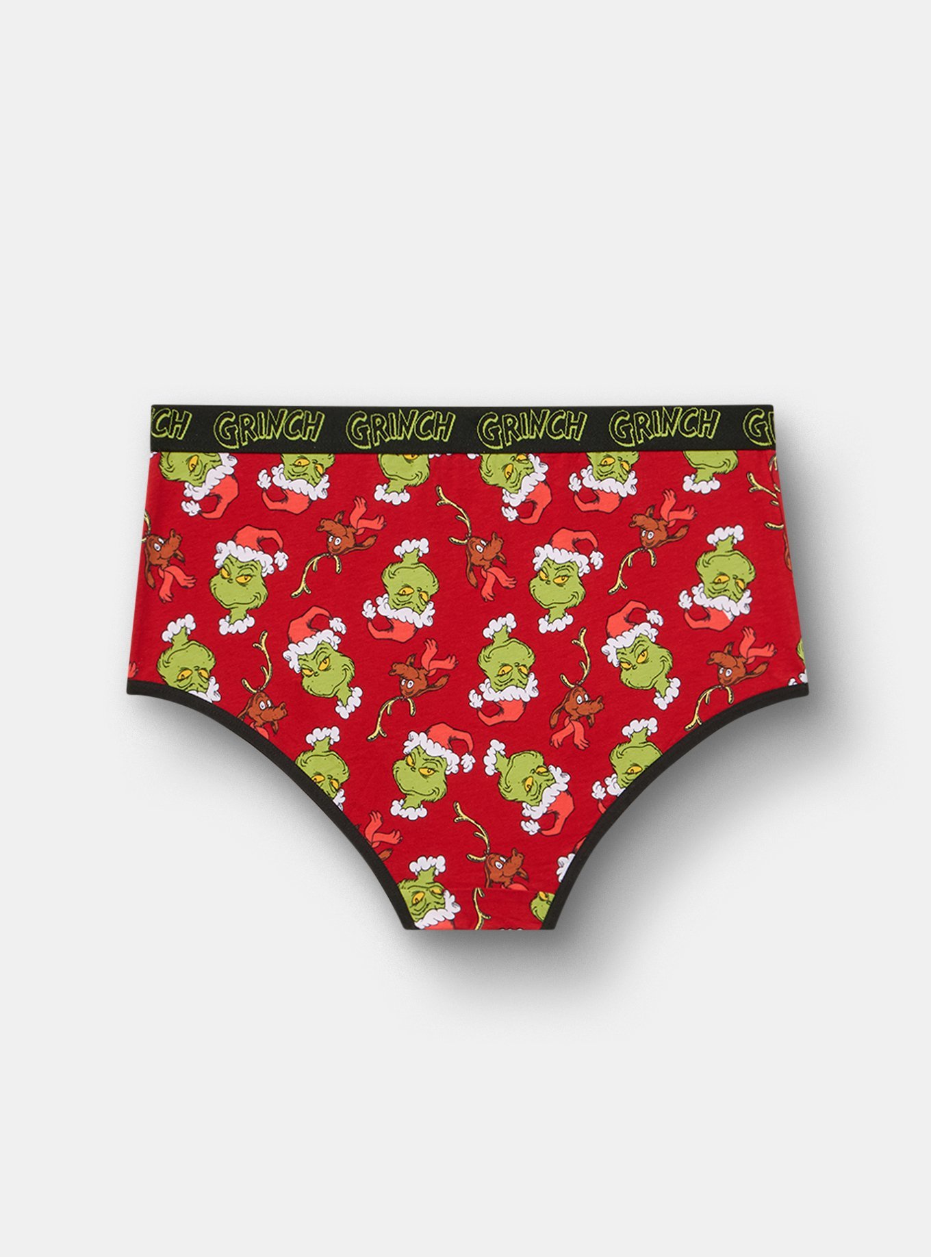 Plus Size Grinch Mid-Rise Cotton Brief Panty, MULTI, alternate