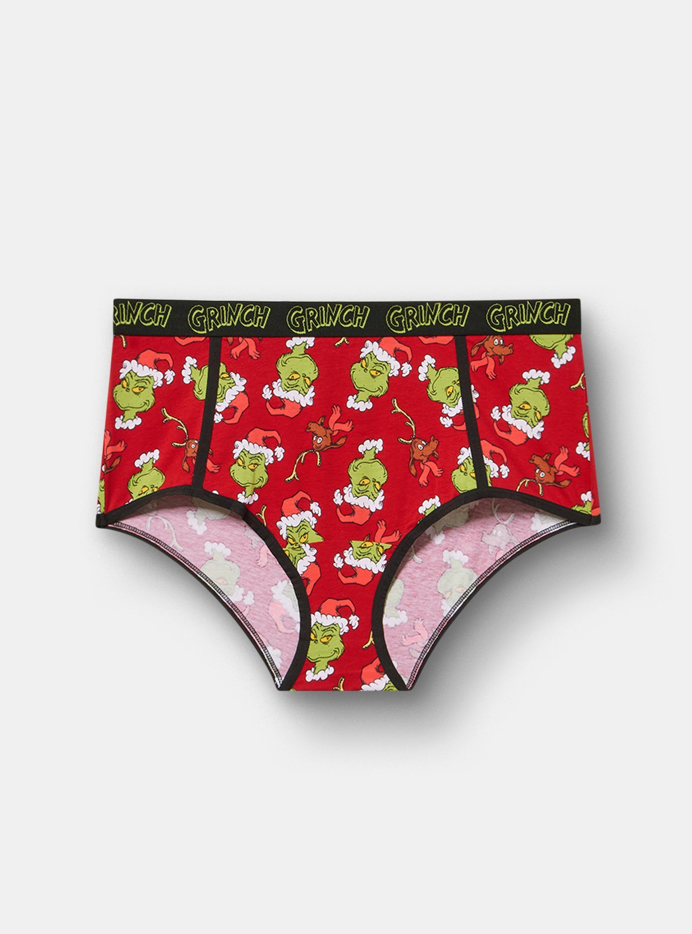 Plus Size Grinch Mid-Rise Cotton Brief Panty, MULTI, hi-res