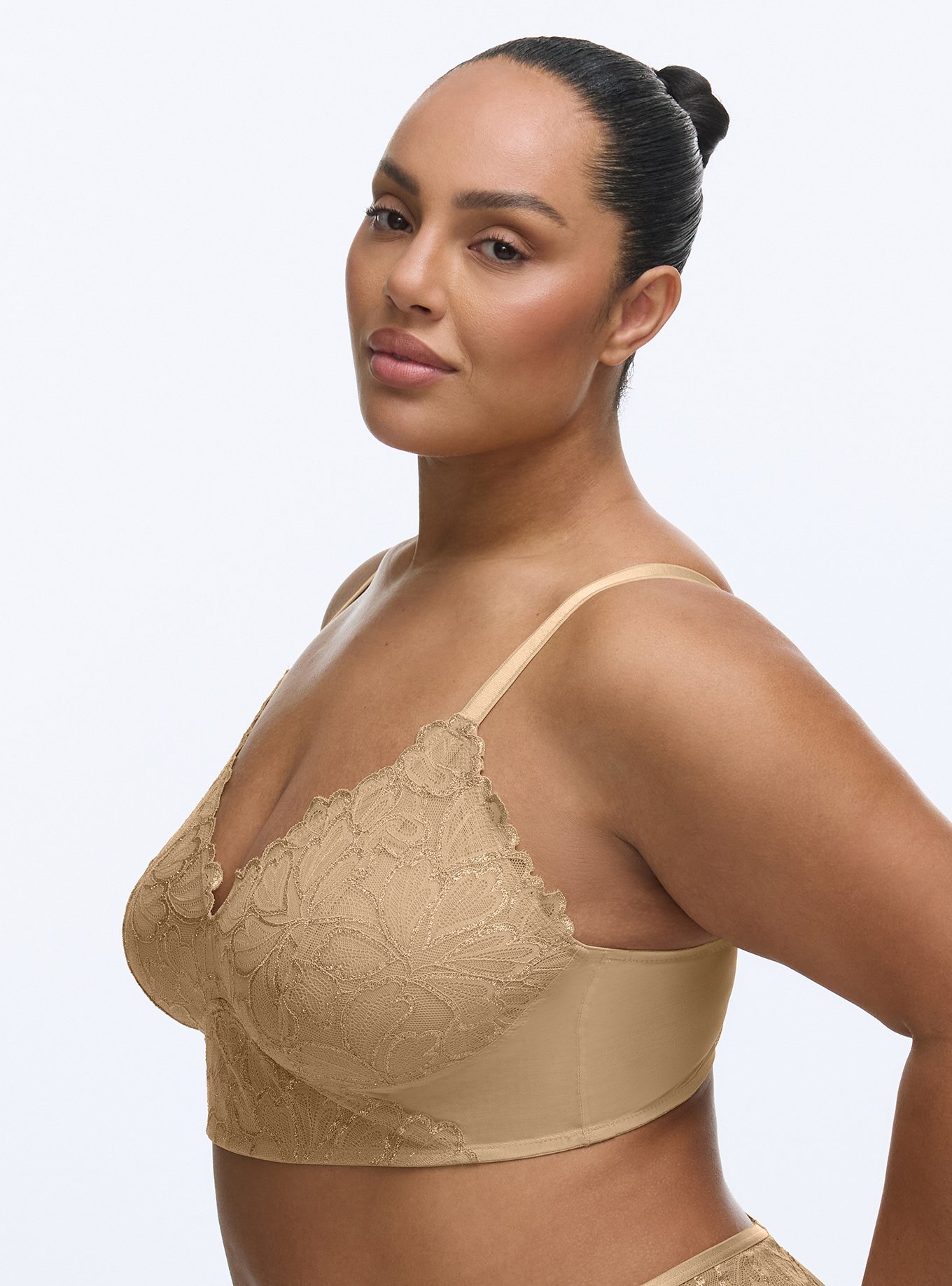 Gilded Lace Bralette, ICED COFFEE, alternate
