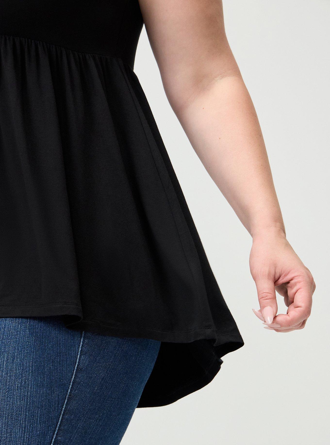 Plus Size Super Soft Hi-Low Babydoll Tunic, DEEP BLACK, alternate