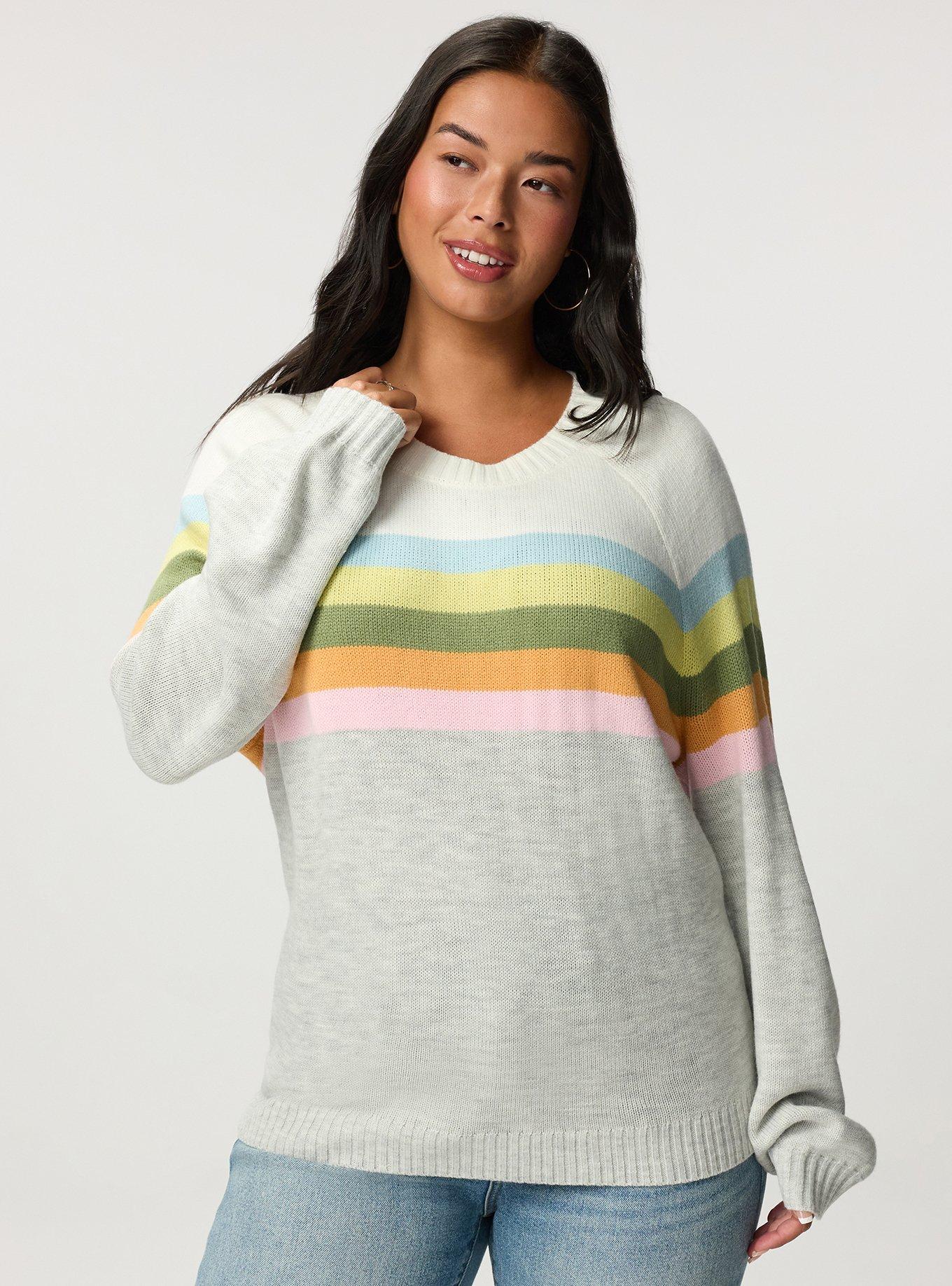 Crew Pullover Sweater, SUNSET STRIPE, hi-res