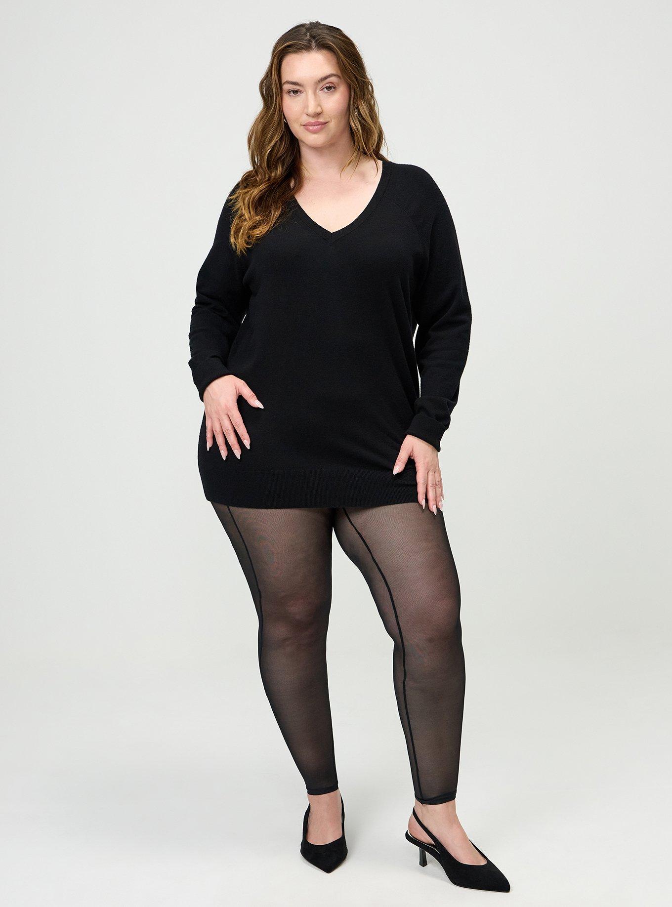 Full Length Mesh Legging, DEEP BLACK, alternate
