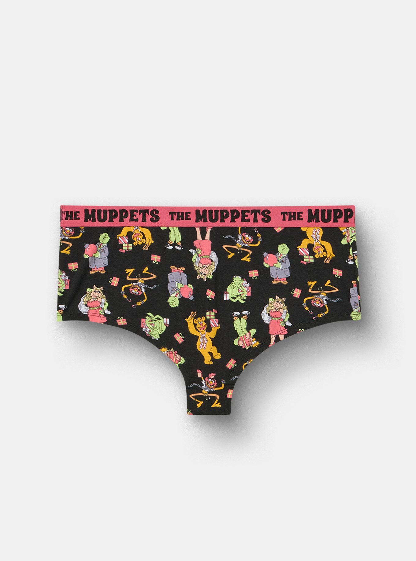 Plus Size Muppets Christmas Mid-Rise Cotton Boyshort Panty, MULTI, alternate