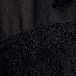 Plus Size Nightfall Collared Lace Detail Button-Up Top, DEEP BLACK, swatch