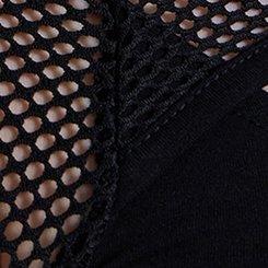 Nightfall Asymmetrical Cut-Out Fishnet Top, DEEP BLACK, swatch