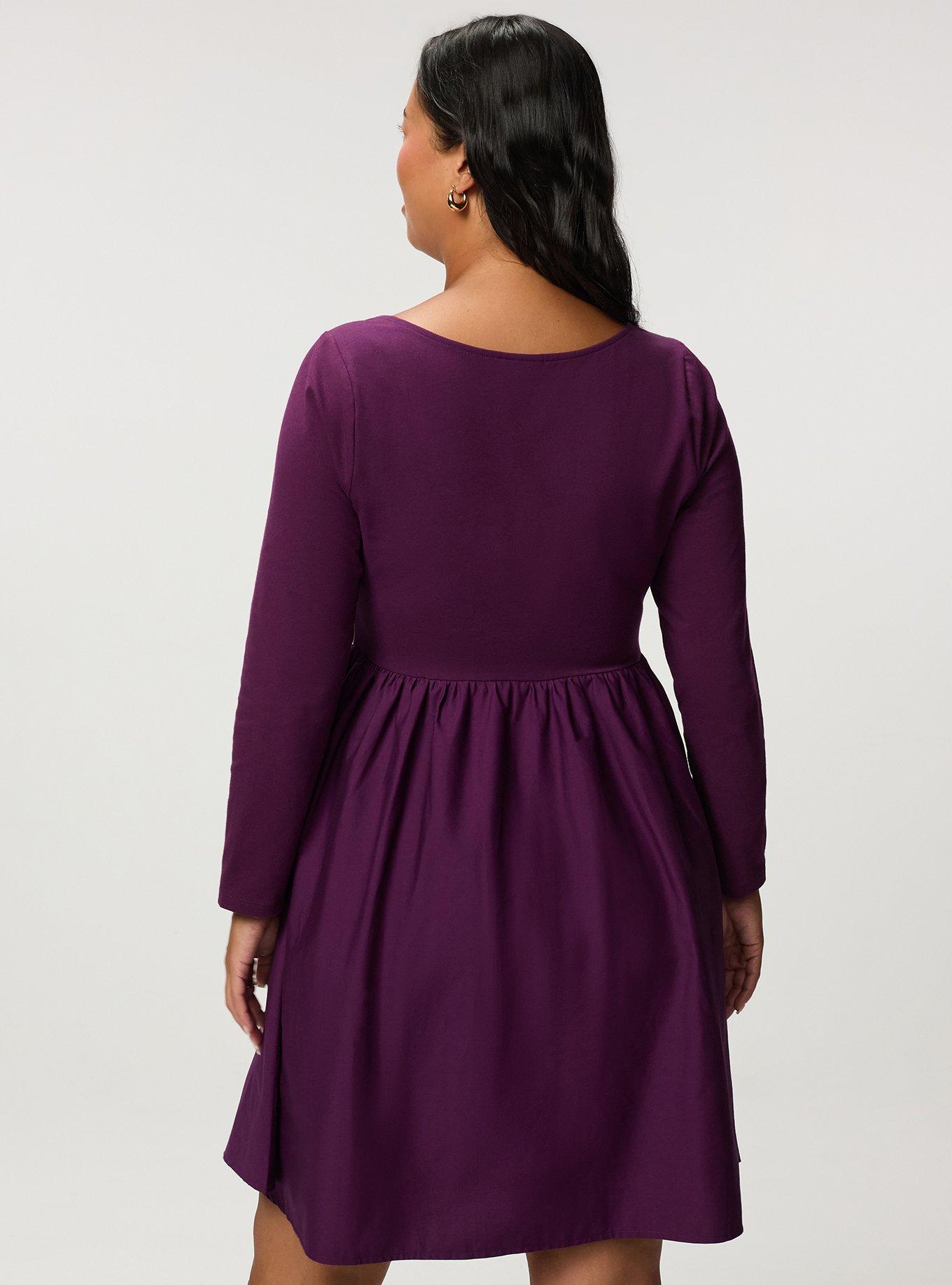 Foxy Knit to Woven Mini Dress, WINTER BLOOM, alternate