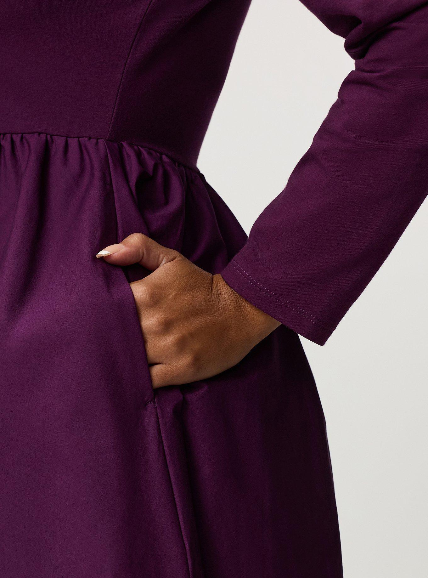 Foxy Knit to Woven Mini Dress, WINTER BLOOM, alternate