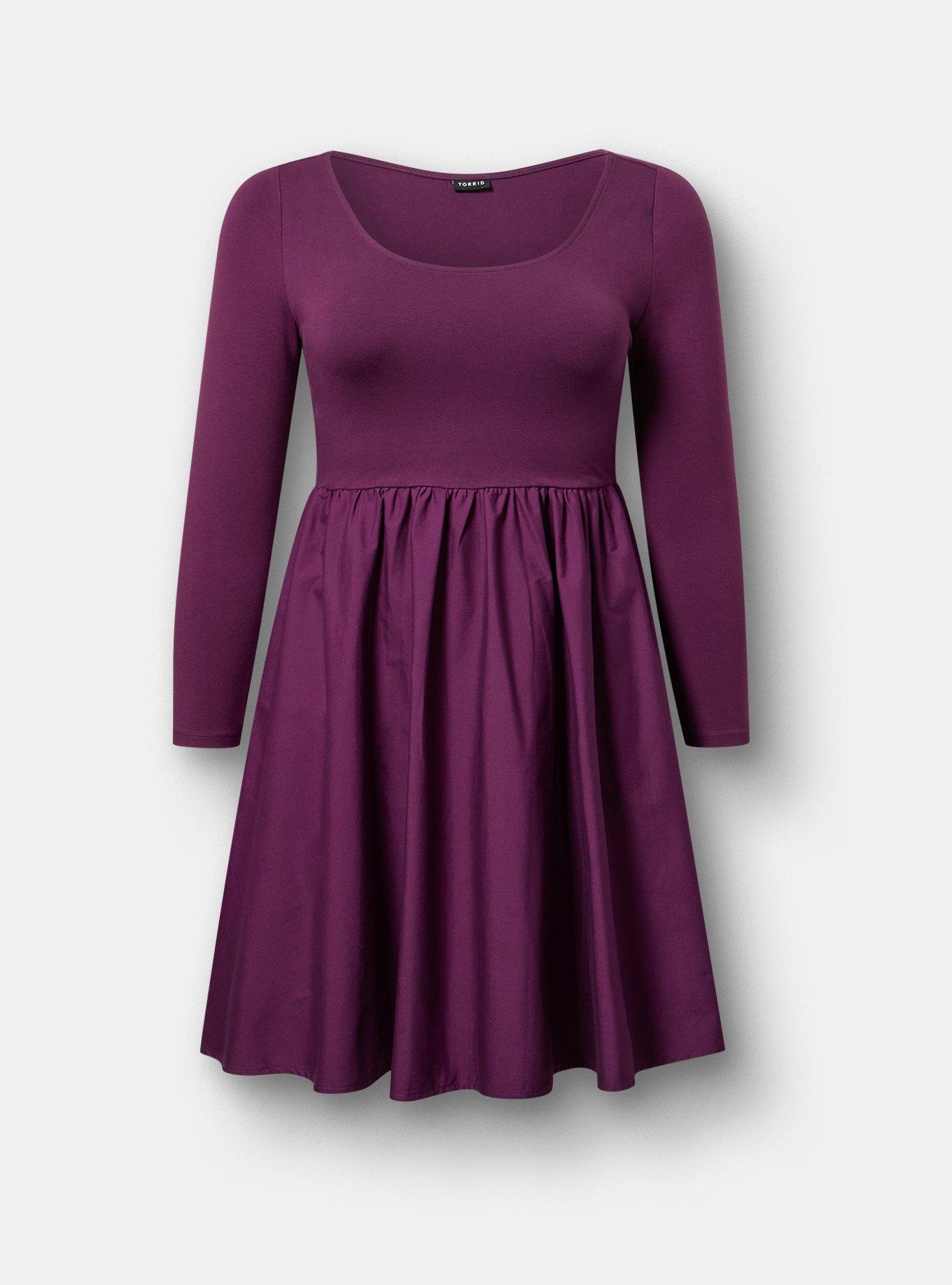 Foxy Knit to Woven Mini Dress, WINTER BLOOM, flat