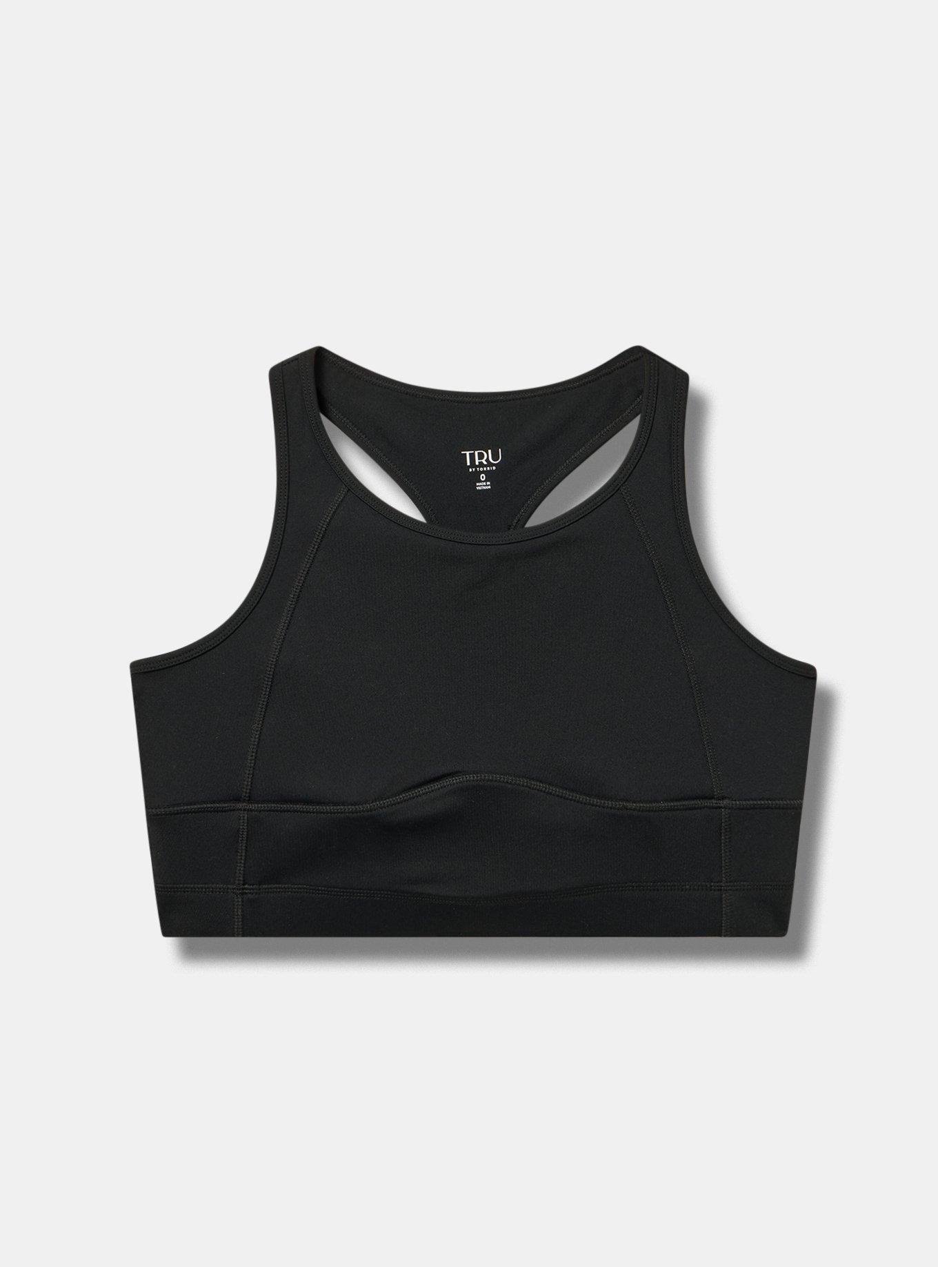 TRU Low-Impact Performance Core Sports Bra, DEEP BLACK, flat