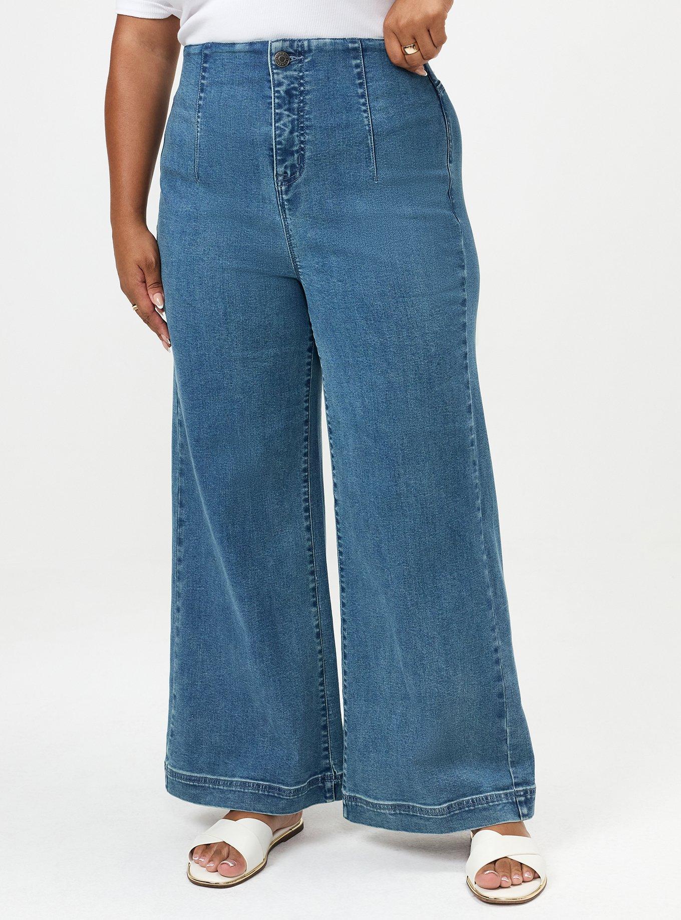 Plus Size Bombshell Ultra High-Rise Wide-Leg Jean, AQUARIUS, alternate