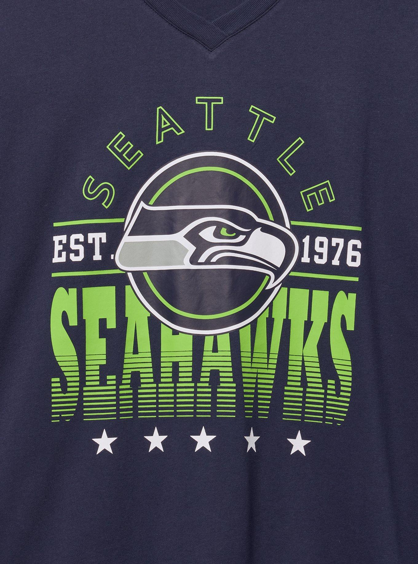 NFL Seattle Seahawks Relaxed Fit V-Neck Tee, NAVY, alternate