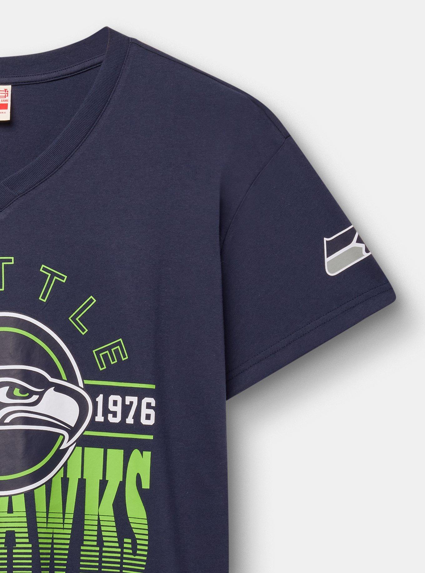 NFL Seattle Seahawks Relaxed Fit V-Neck Tee, NAVY, alternate