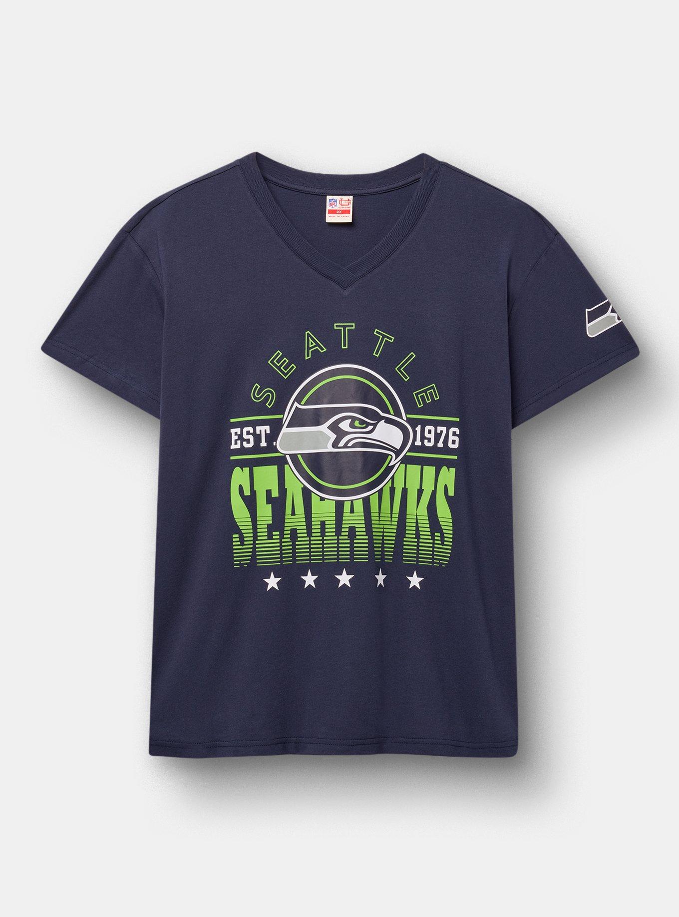 NFL Seattle Seahawks Relaxed Fit V-Neck Tee, NAVY, hi-res