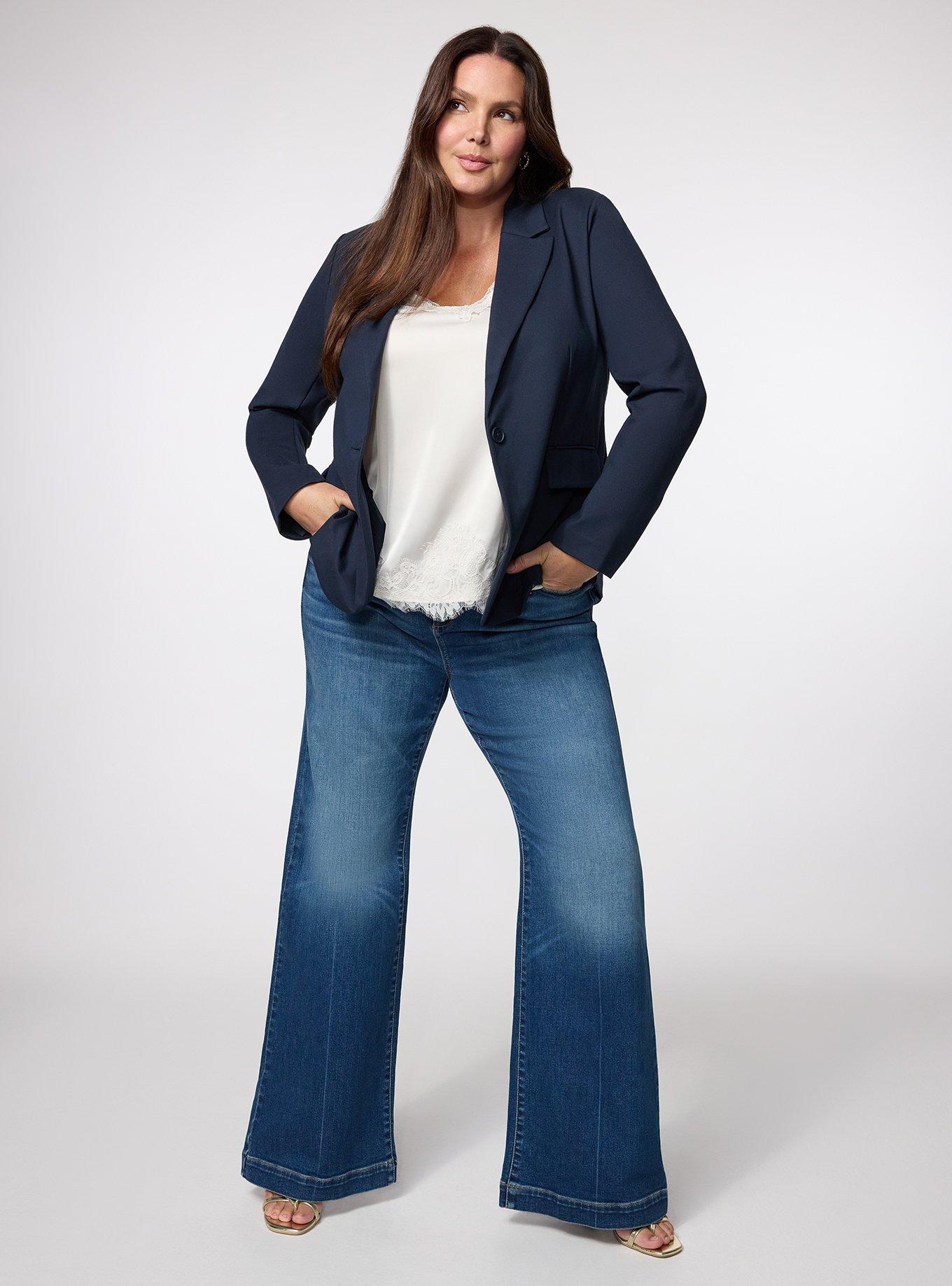 Luxe Tailored Ponte Blazer, TOTAL ECLIPSE, alternate