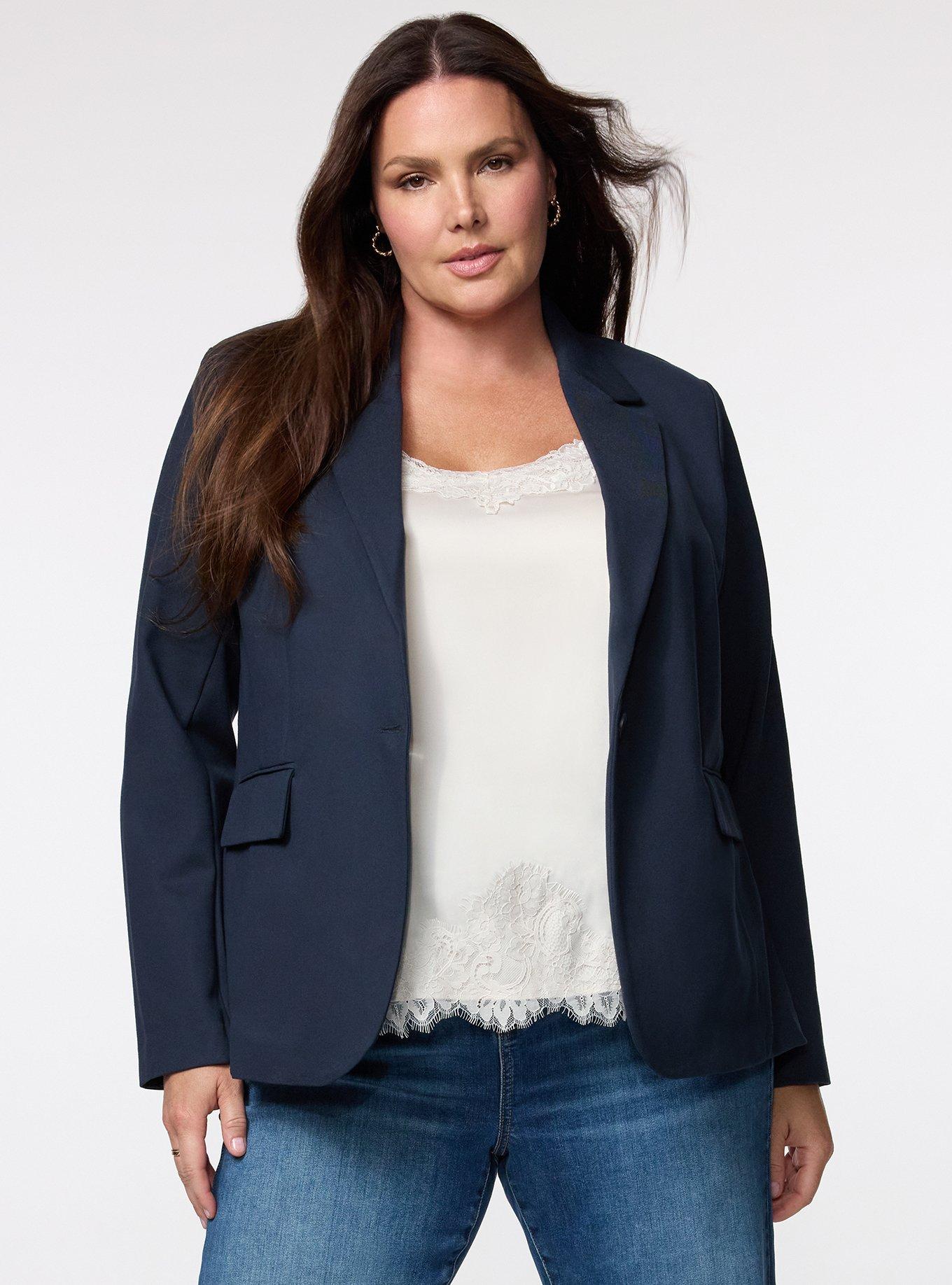 Luxe Tailored Ponte Blazer, TOTAL ECLIPSE, alternate