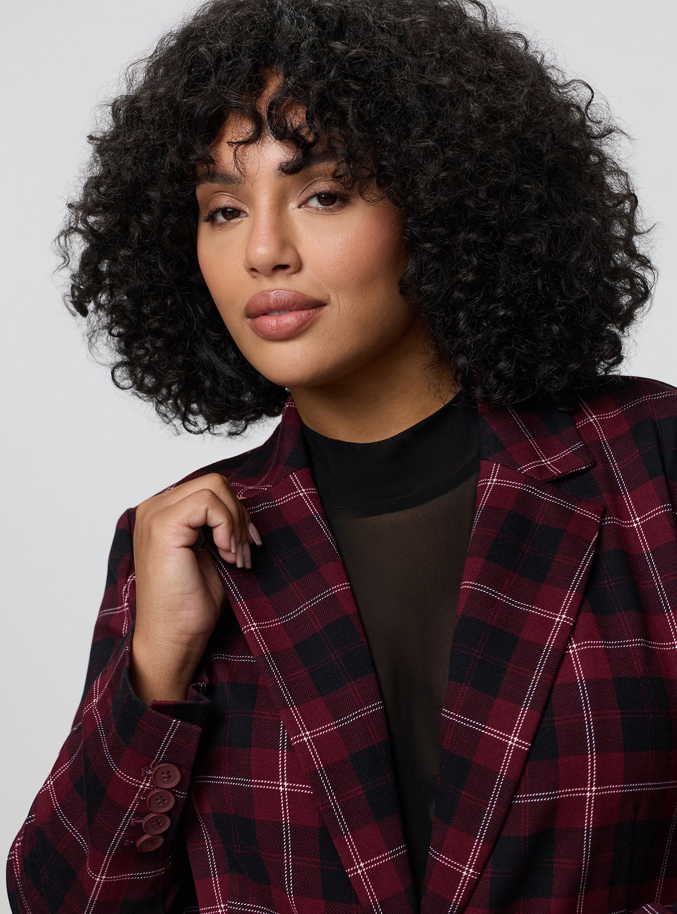 Luxe Tailored Ponte Blazer, BUFFALO UPDATE BURGUNDY, alternate