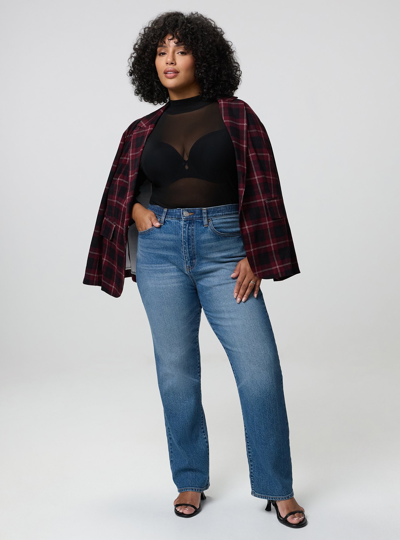 Luxe Tailored Ponte Blazer, BUFFALO UPDATE BURGUNDY, alternate