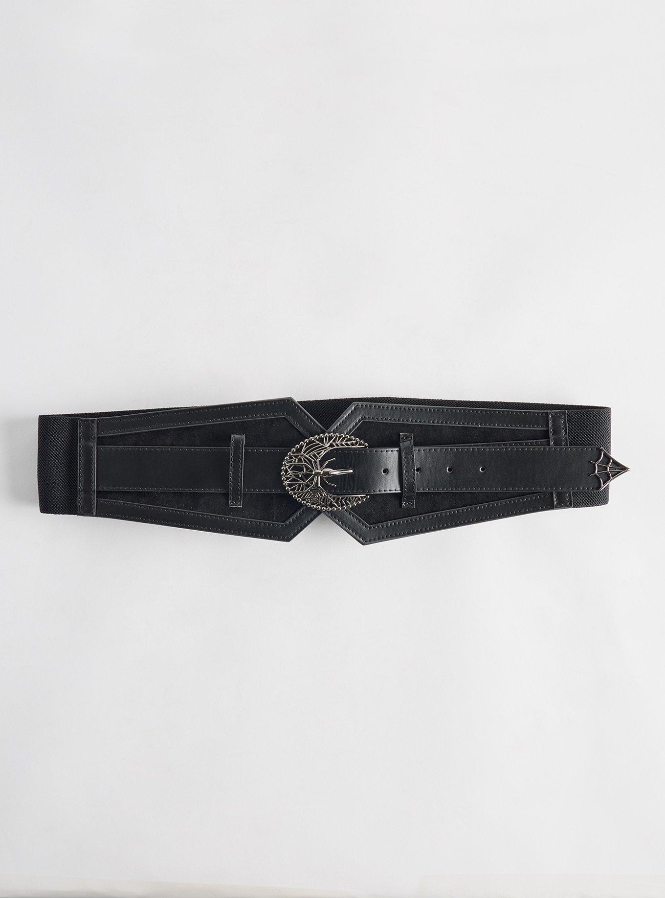 Spider Web Stretch Waist Belt, BLACK, hi-res