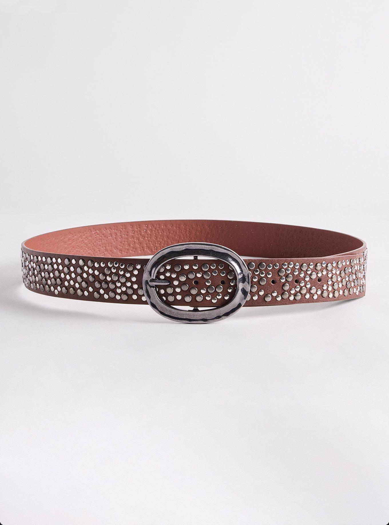 Multi Studded Jean Belt, BROWN, alternate