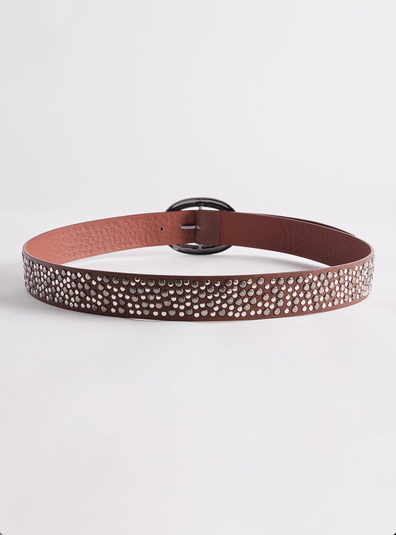 Multi Studded Jean Belt, BROWN, alternate