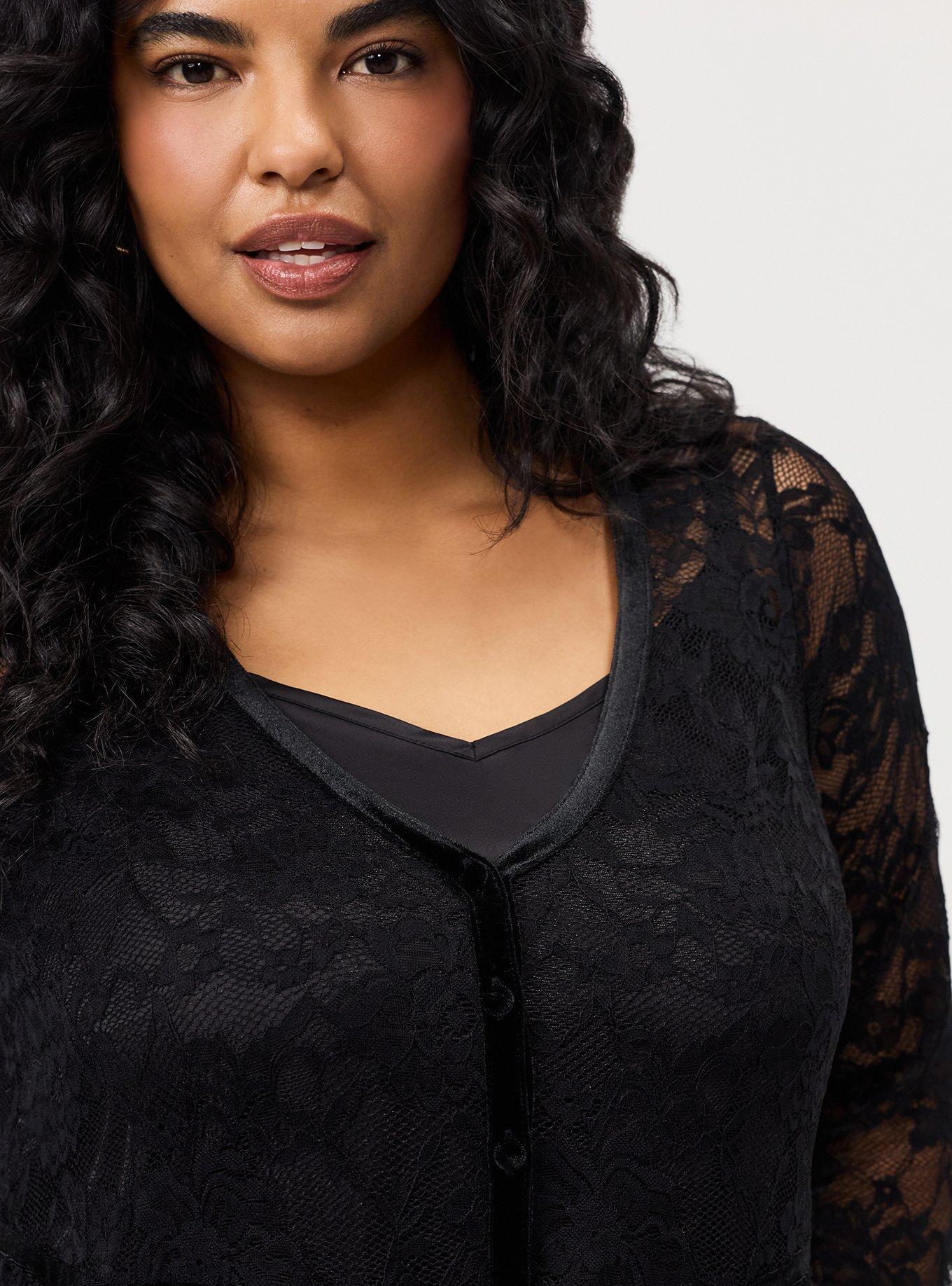 Studio Deep V-Neck Lace Maxi Dress, DEEP BLACK, alternate
