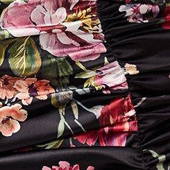 Studio Satin Bustier Midi Dress, CLASSICAL FLORAL BLACK, swatch