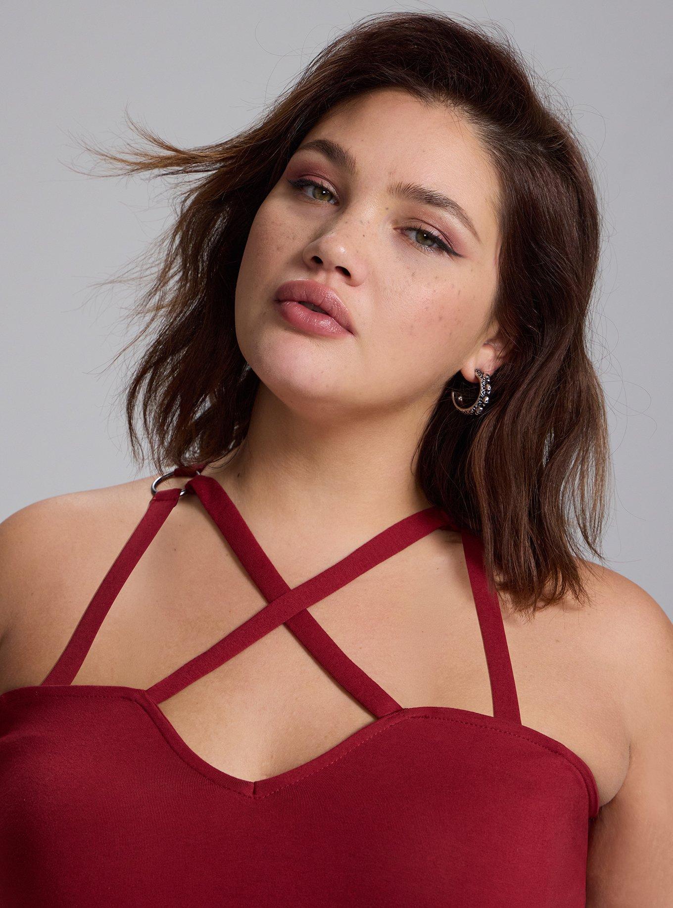 Nightfall Strappy Tulle Skirt Mini Dress, Sun Dried Tomato, alternate