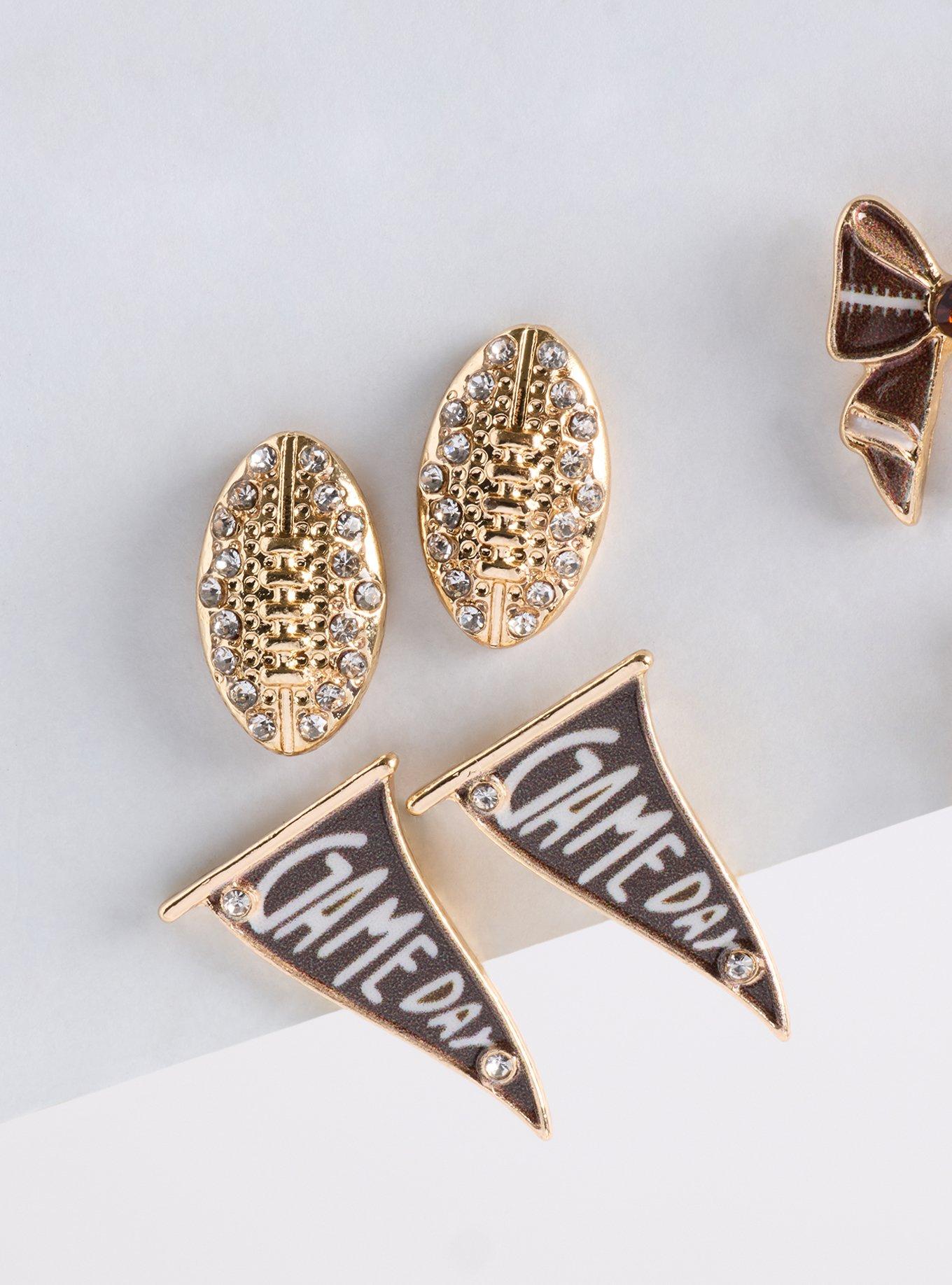 Plus Size Football Fall Stud Set, , alternate