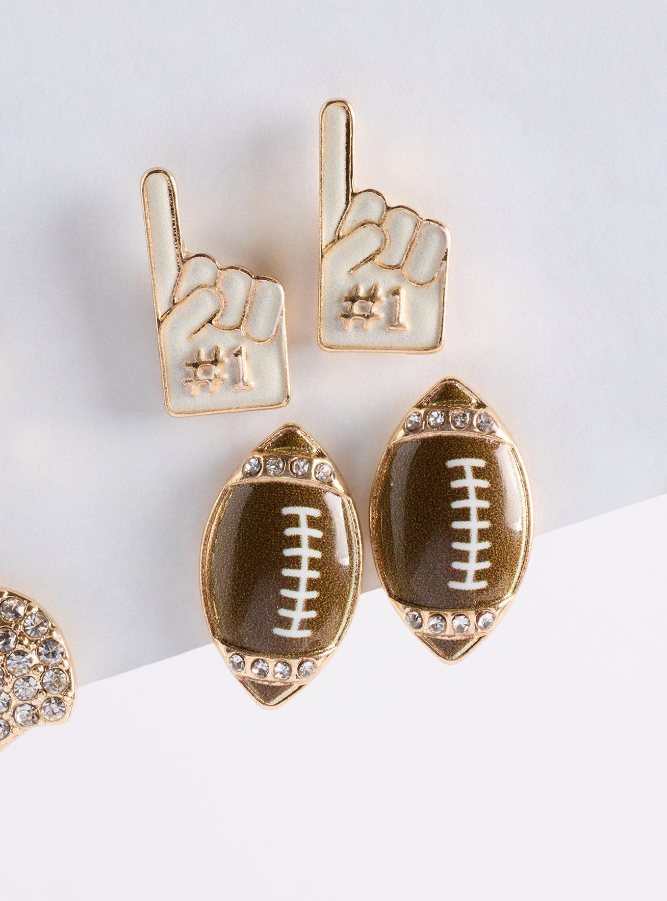 Plus Size Football Fall Stud Set, , alternate