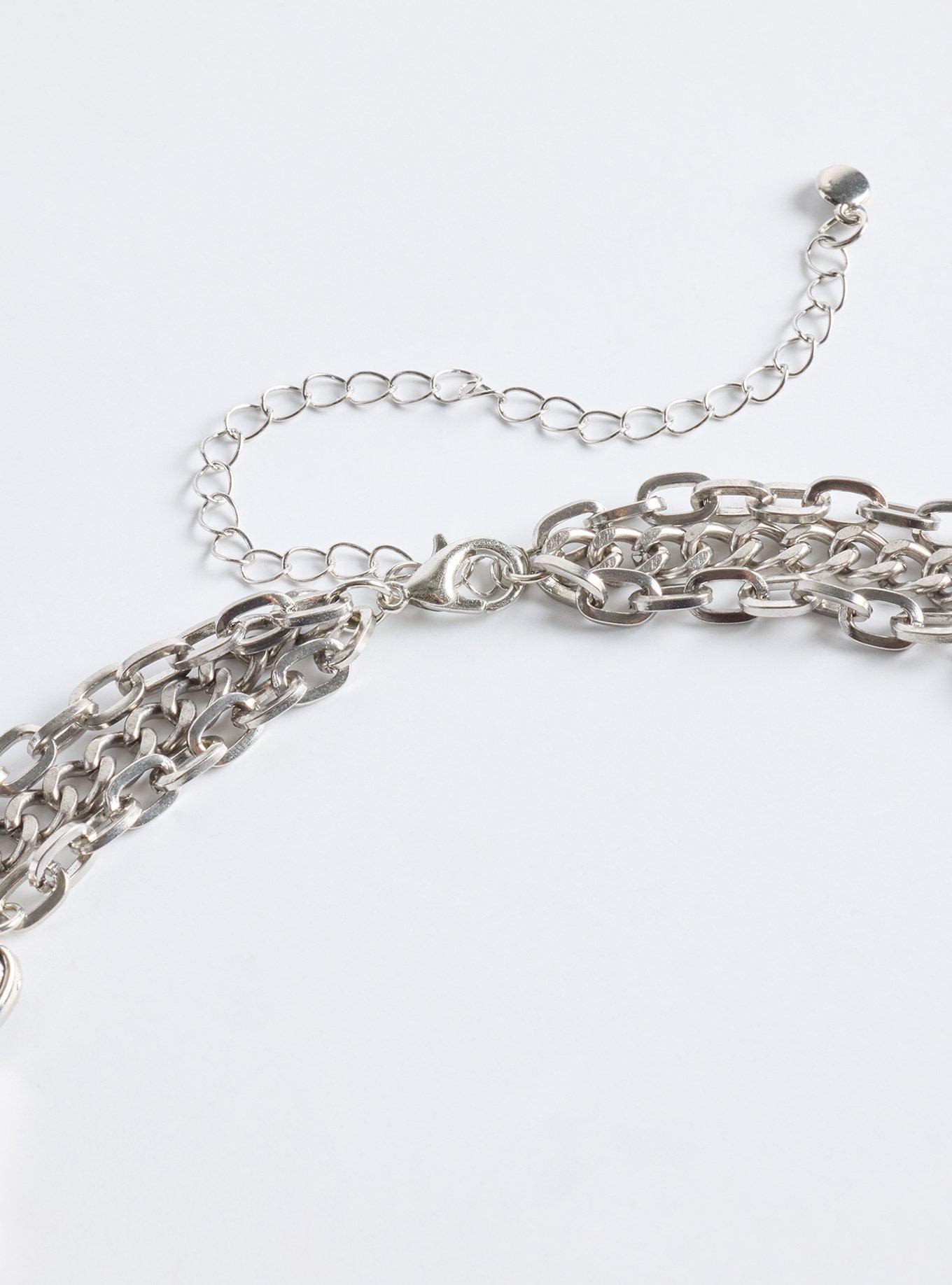 Plus Size Skull Rhinestone Necklace, , alternate