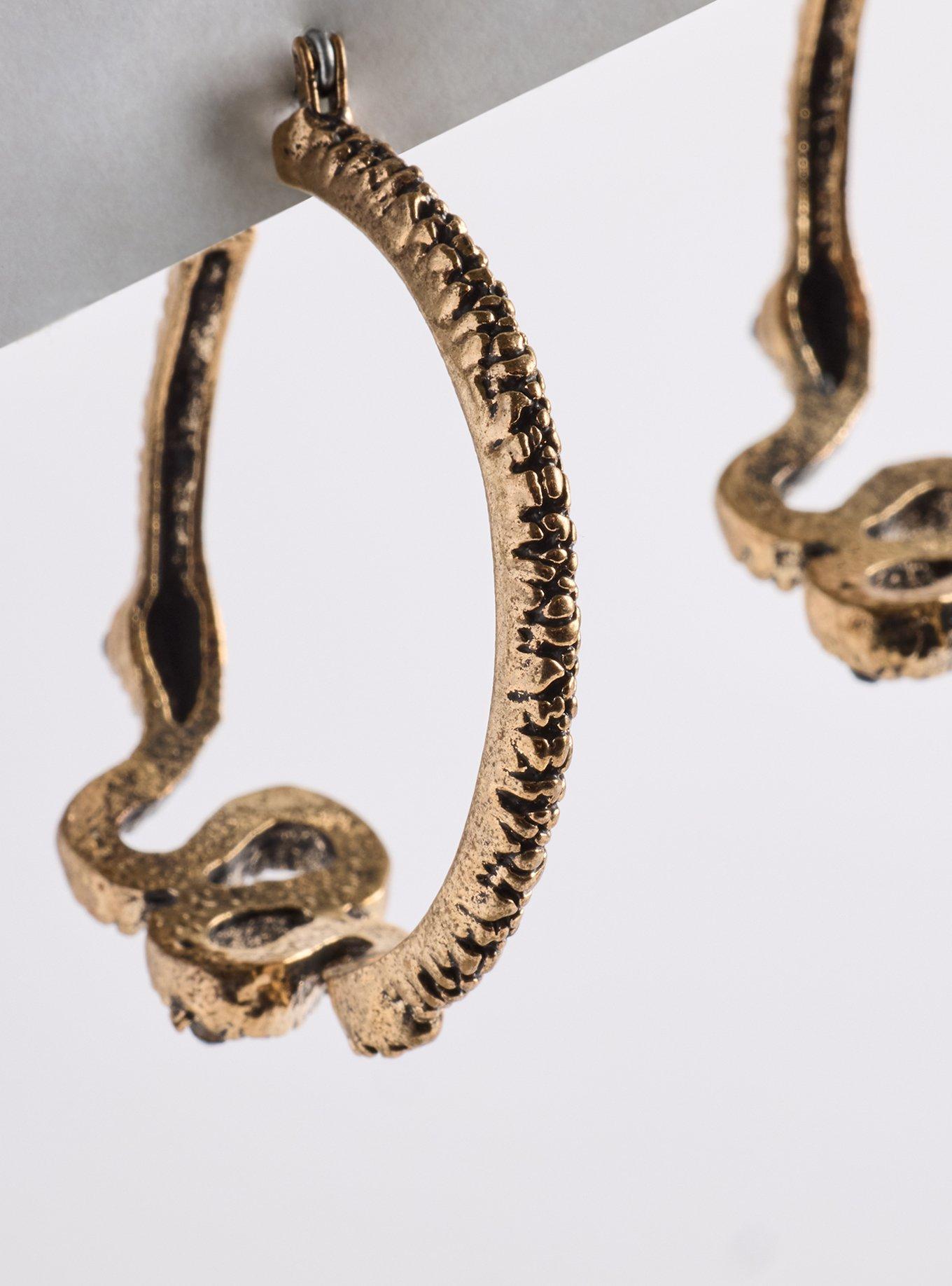 Plus Size Snake Hoop Earring, , alternate