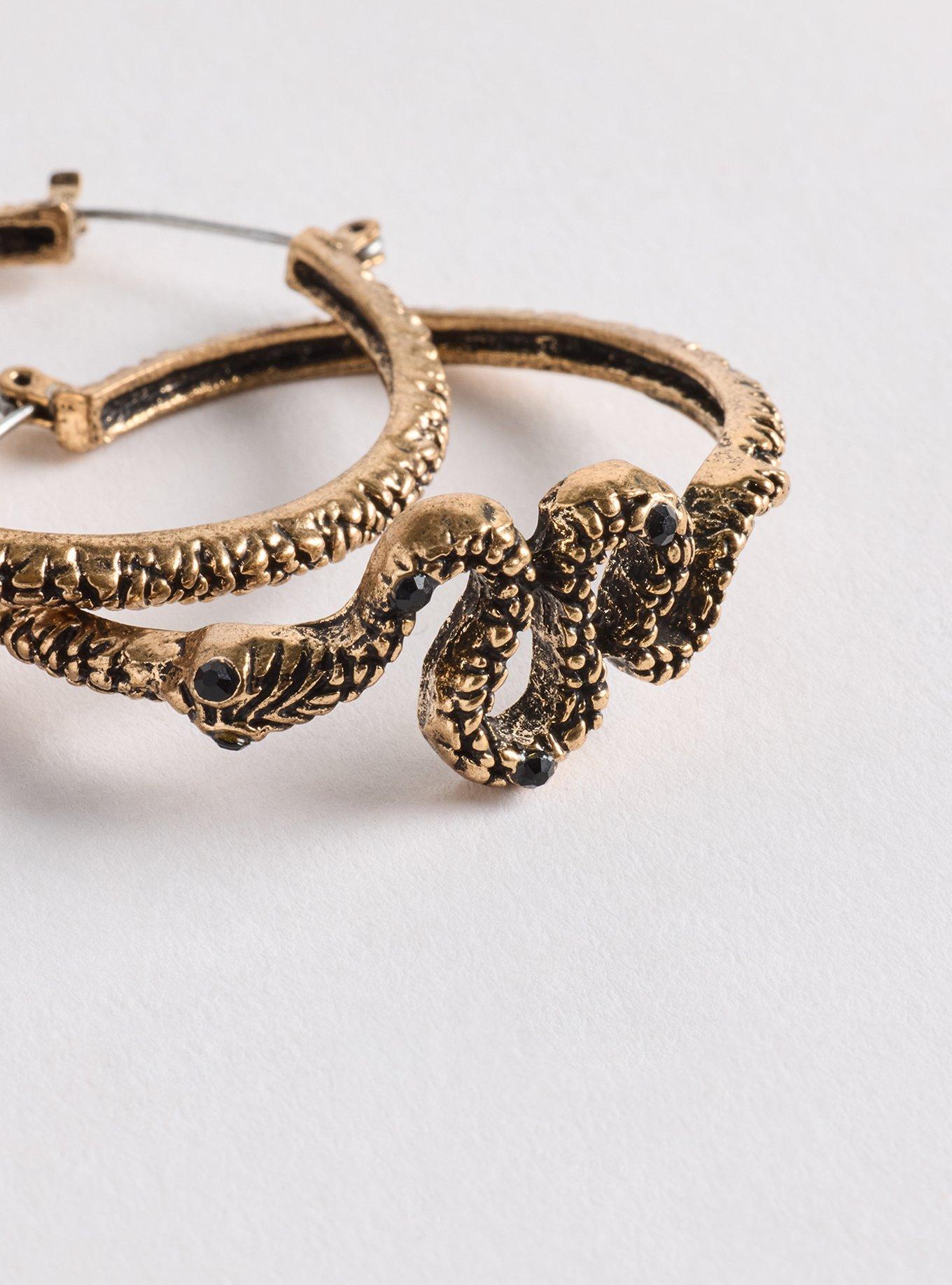 Plus Size Snake Hoop Earring, , alternate
