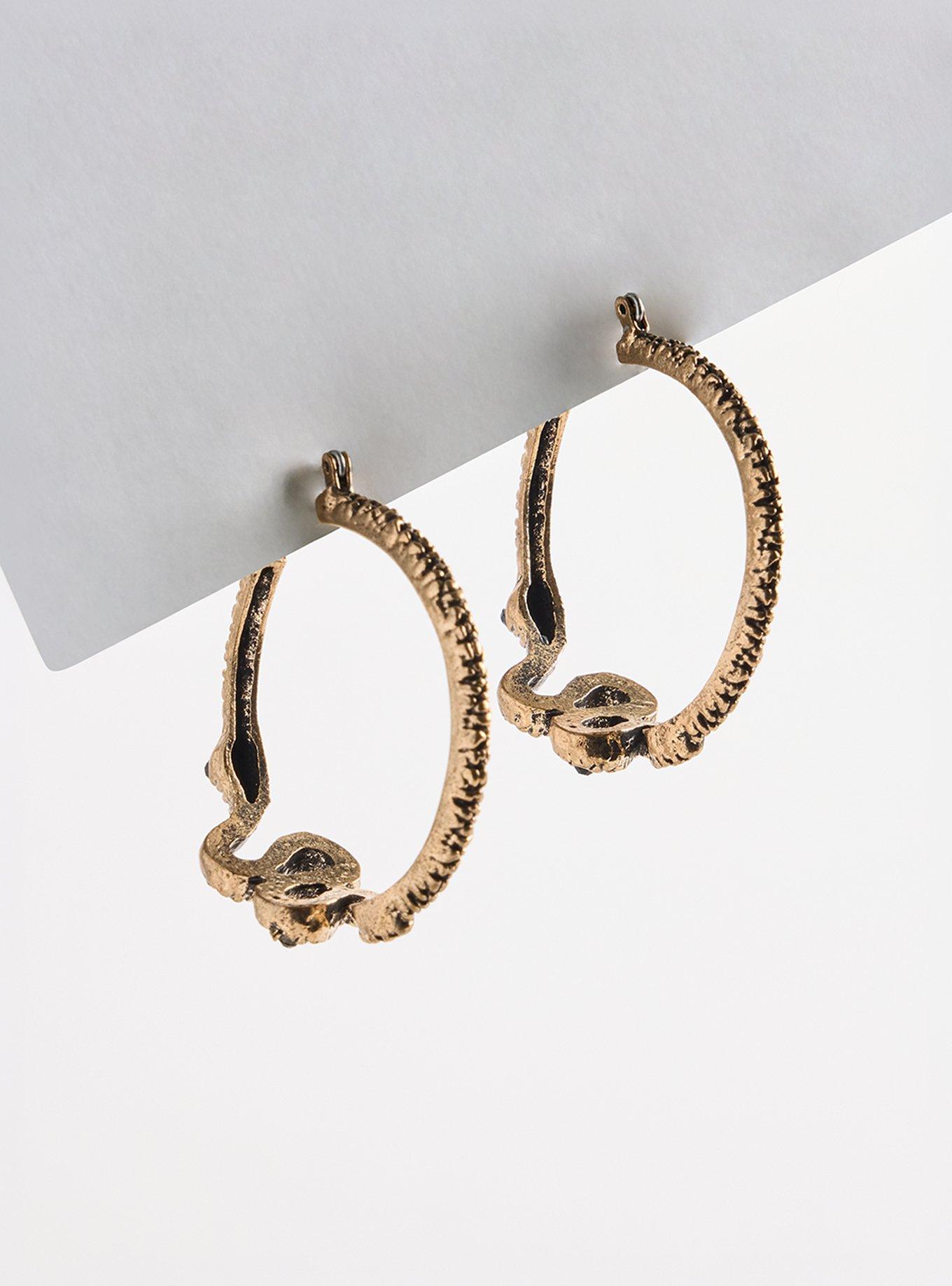 Plus Size Snake Hoop Earring, , hi-res