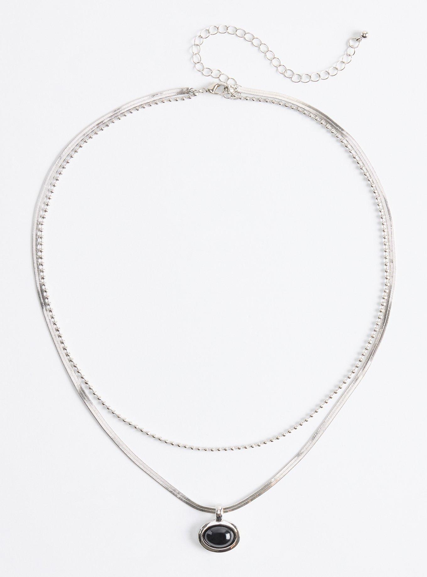 Plus Size - Shotbead Layered Drop Necklace - Torrid