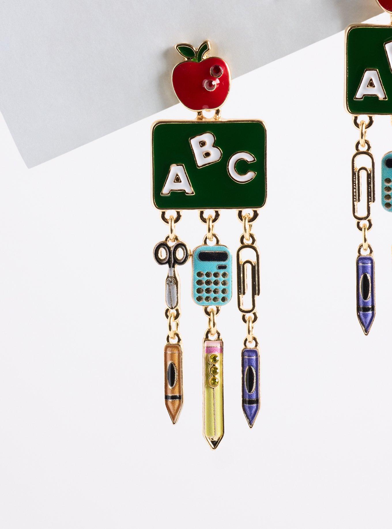 Plus Size Back To School Statement Earring, , alternate