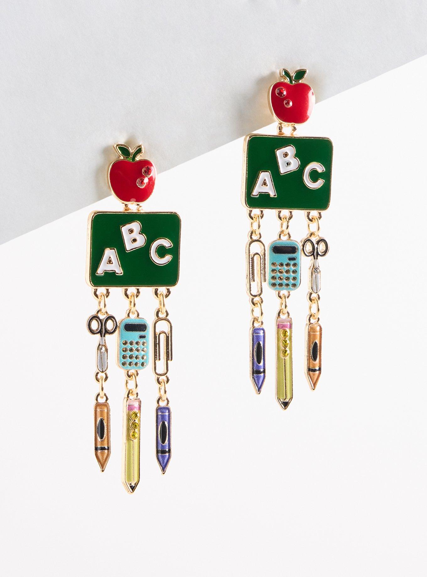 Plus Size Back To School Statement Earring, , hi-res