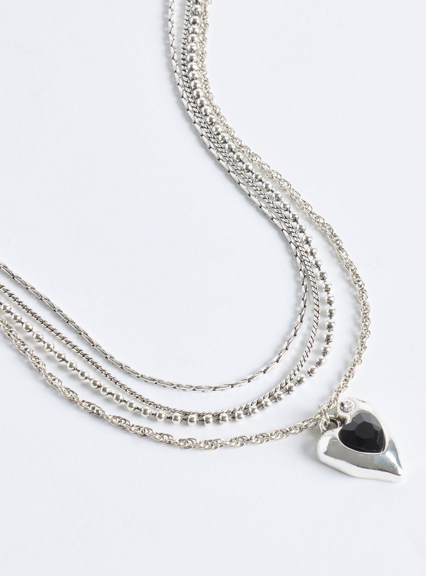Antique Heart Layered Necklace, , alternate