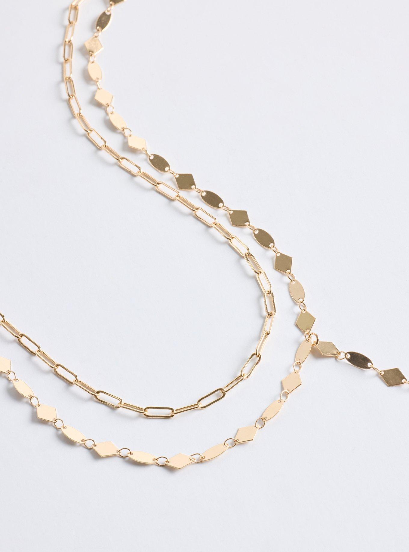 Plus Size Layered Lariat Necklace, , alternate