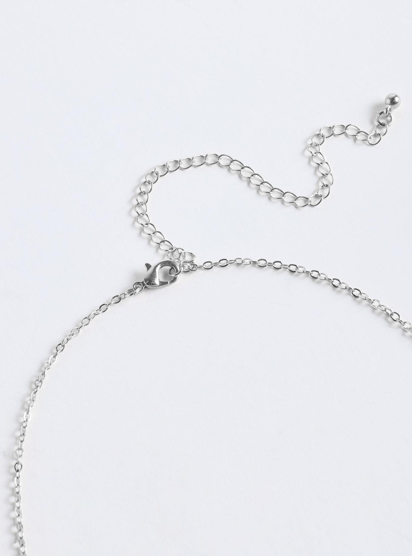 Cross Pave Delicate Necklace, SILVER, alternate