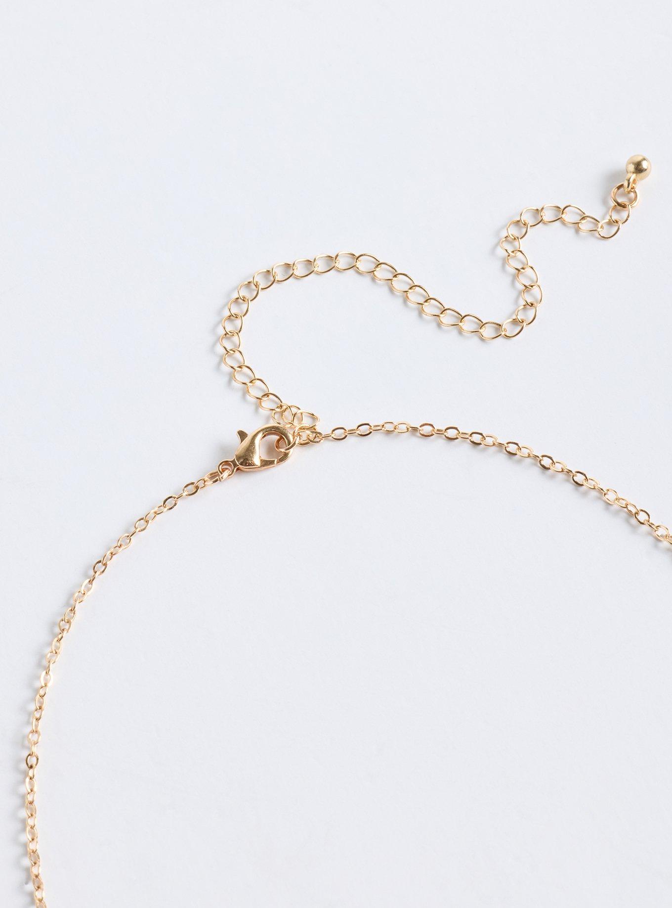 Cross Pave Delicate Necklace, GOLD, alternate