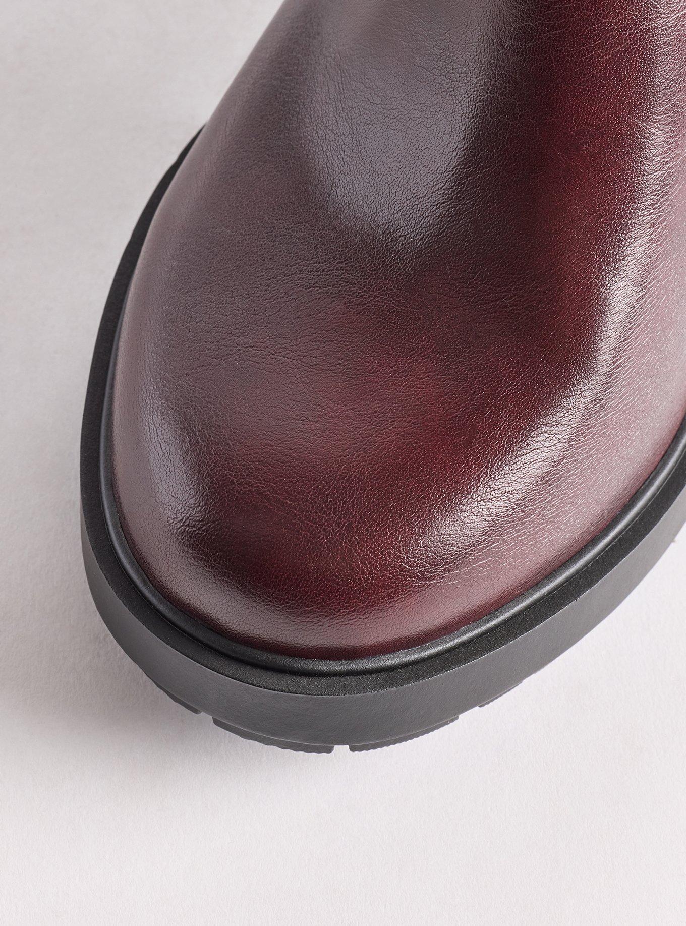 Heeled Lug Sole Chelsea Bootie (WW), BURGUNDY, alternate
