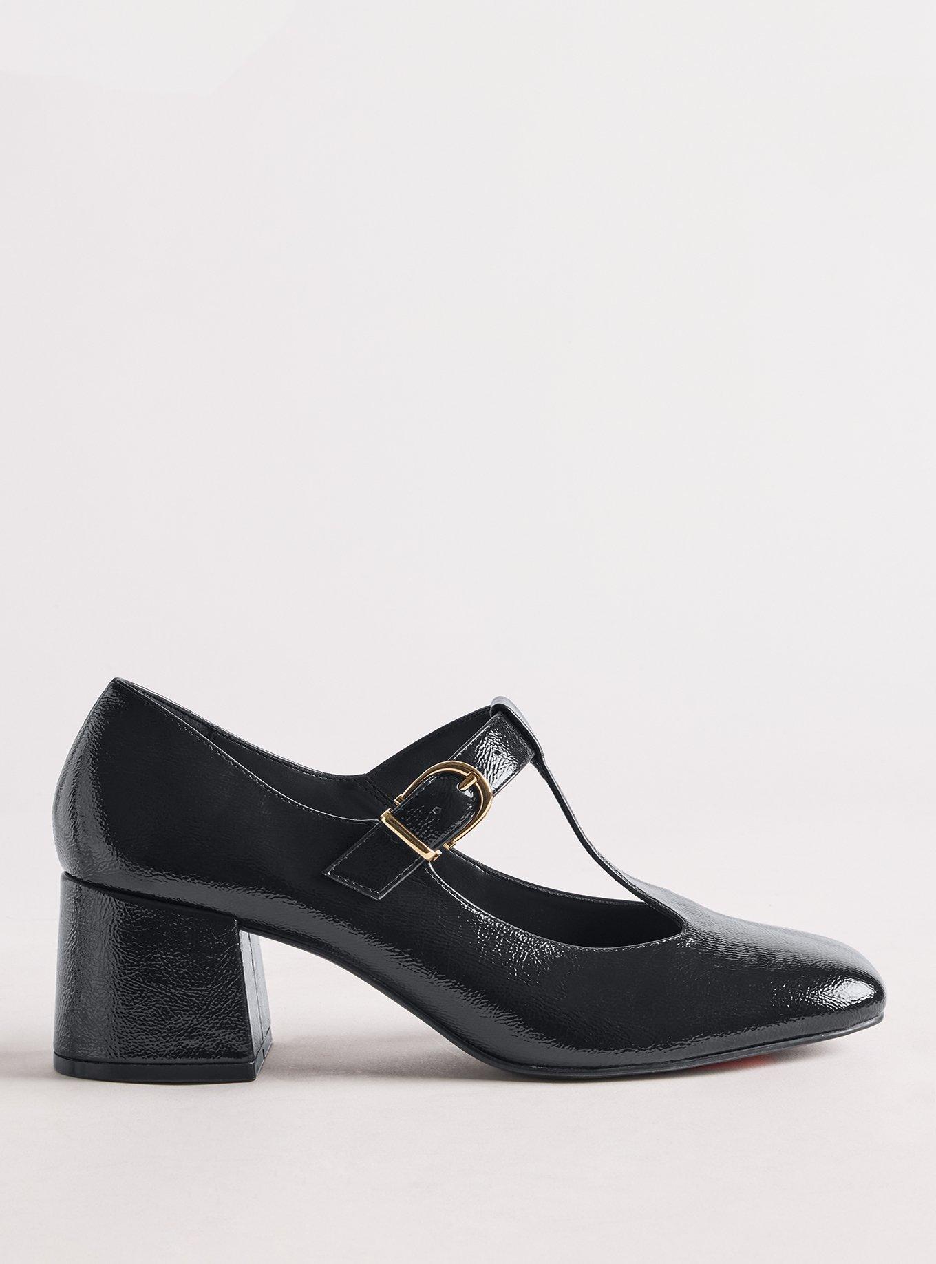 T-Strap Mary Jane Block Heel (WW), BLACK, alternate
