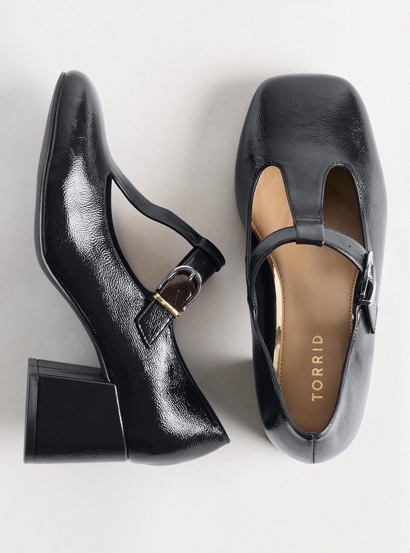 T-Strap Mary Jane Block Heel (WW), BLACK, hi-res