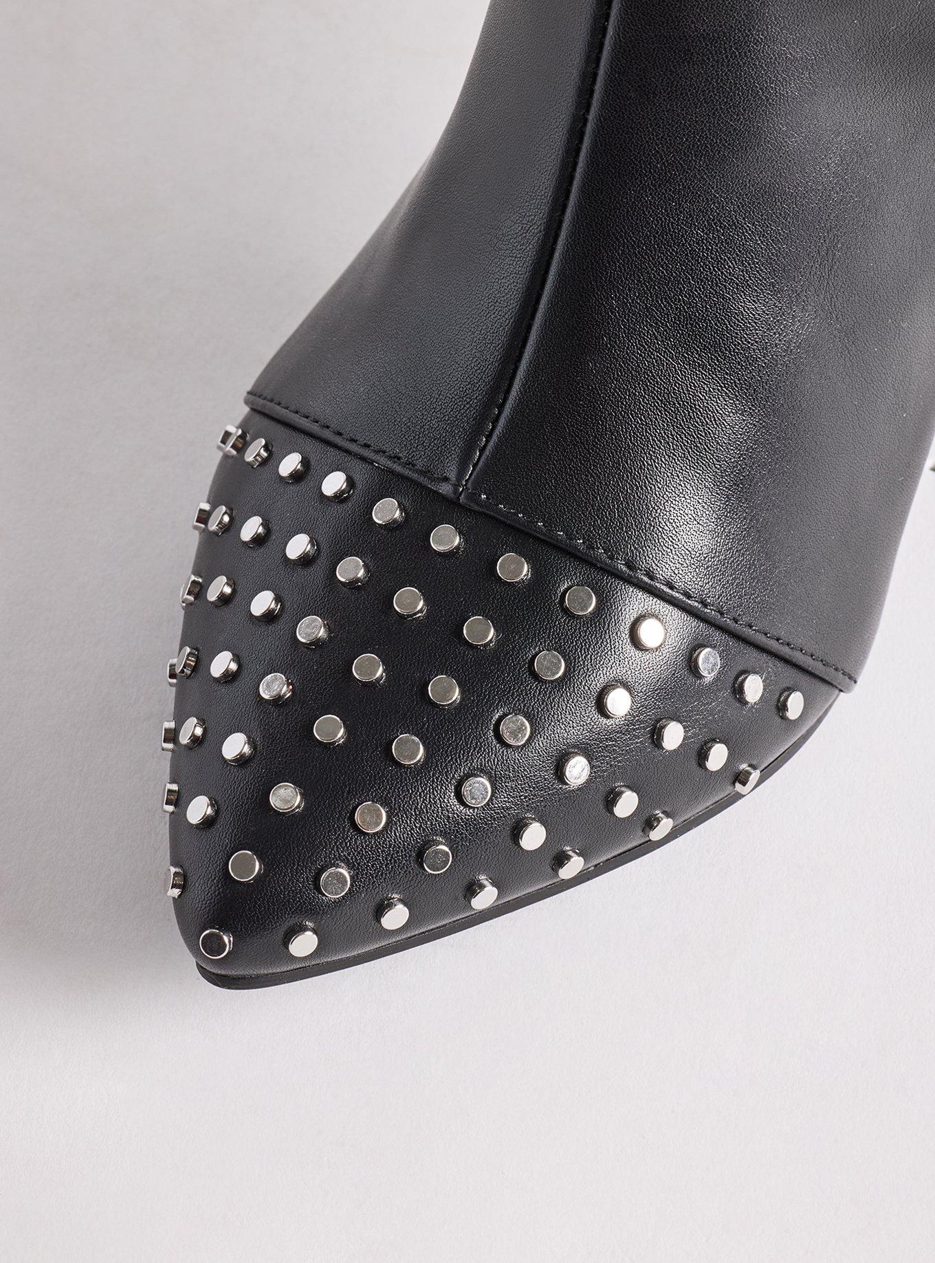 Studded Heeled Knee Boot (WW), BLACK, alternate