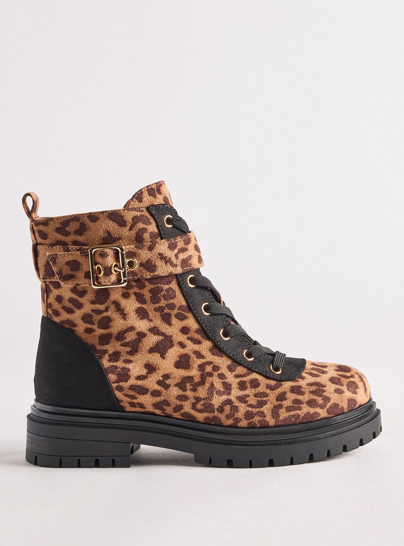 Lug Sole Combat Bootie (WW), LEOPARD, alternate