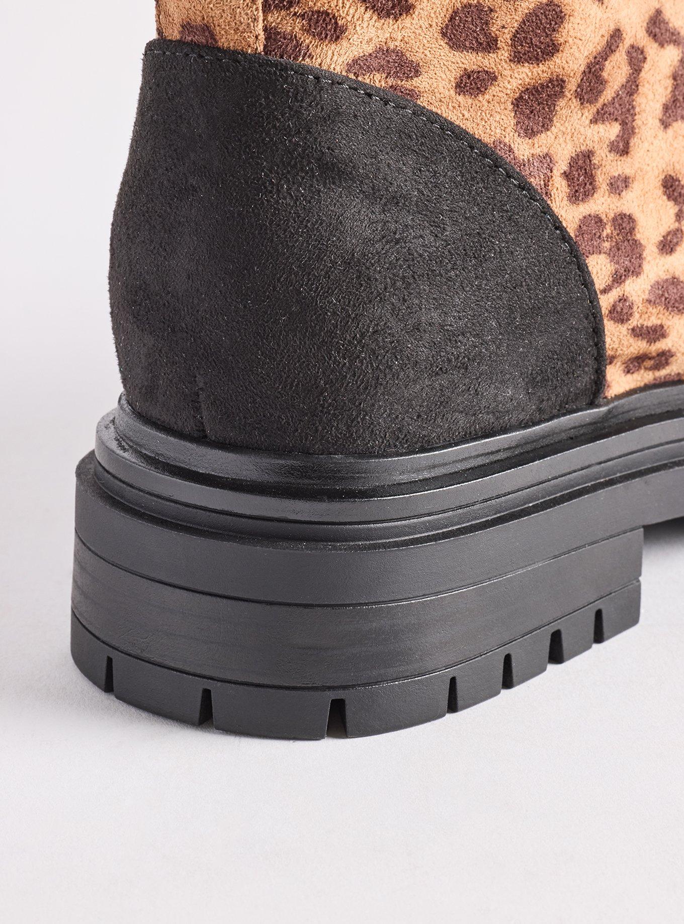 Lug Sole Combat Bootie (WW), LEOPARD, alternate