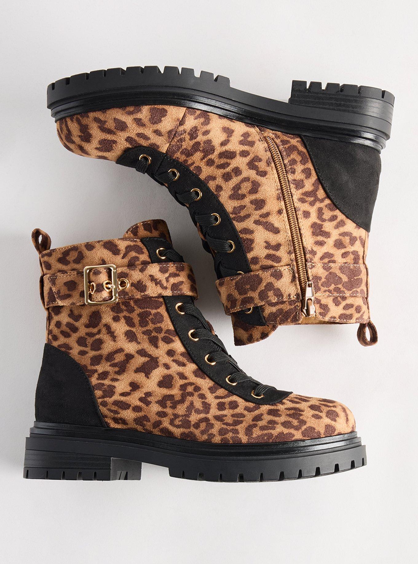 Lug Sole Combat Bootie (WW), LEOPARD, hi-res