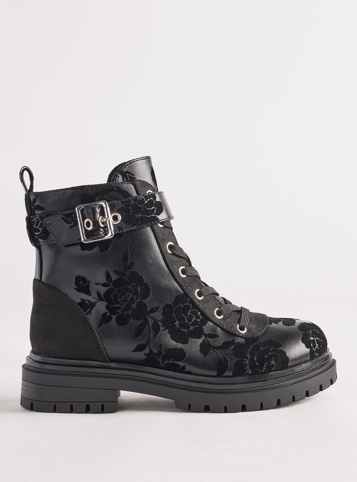 Lug Sole Combat Bootie (WW), BLACK ROSE, alternate