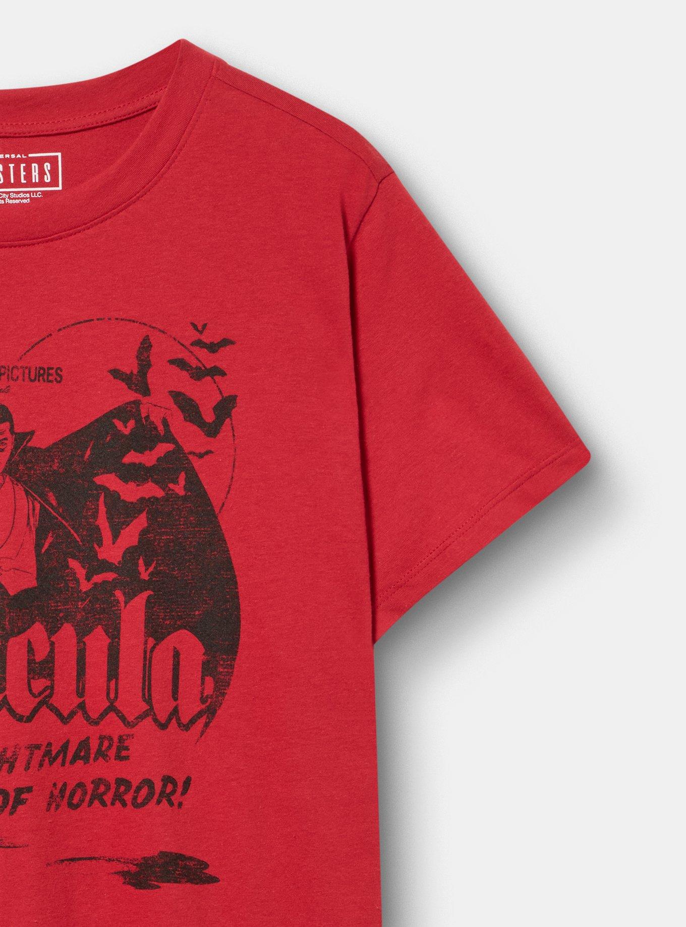 Plus Size Dracula Classic Cotton Crew Tee, JESTER RED, alternate
